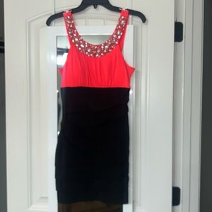 Beautiful Black/Coral Cocktail Dress